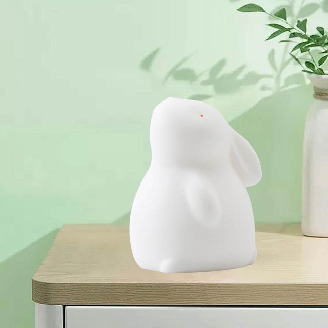 Baohd Ceramic Rabbit Statue Bunny Animal Model Tiny Adorn for Wedding Party Decor 3.8cmx4.2cmx4.8cm