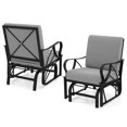 thumbnail image 1 of Gymax 2PCS Patio Glider Chair Single Outdoor Rocking Chair w/ Seat & Back Cushions Gray, 1 of 10