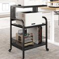 thumbnail image 1 of Ourlova Printer Stand with Storage Shelf Printer Cart Large Printer Table with USB Charging Ports and Power Outlets 3 Tier Mobile Office Printer Stand with Wheels Printer Tables for Small Spaces Black, 1 of 6