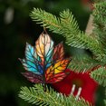 thumbnail image 3 of Meitianfacai Acrylic Flat Printing Leaves Christmas Decorations Christmas Tree Decorations Hanging Pendants, 3 of 5