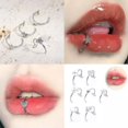 thumbnail image 4 of SNNROO Bague de Lèvre Cœur Étoile Réglable Multi-style Faux Labret Bijou de Perçage Corporel - Argent D, 4 of 9