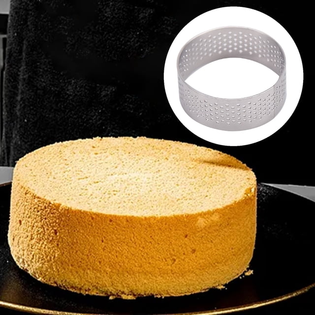 WIFKLSIIPG Tart Rings 8 inch Round Perforated Cake Ring Heat Nonstick Stainless Steel Baking Rings Heat Ring for Cooking,Culinary Applications,High Performance,Everyday Baking & Cooking