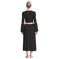 thumbnail image 4 of Kaerm Tunique de Danse Liturgique de Louange pour Femmes, Tenue de Danse d'Église, Robe Tunique Maxi à Manches Longues, Noir, TTG, 4 of 7