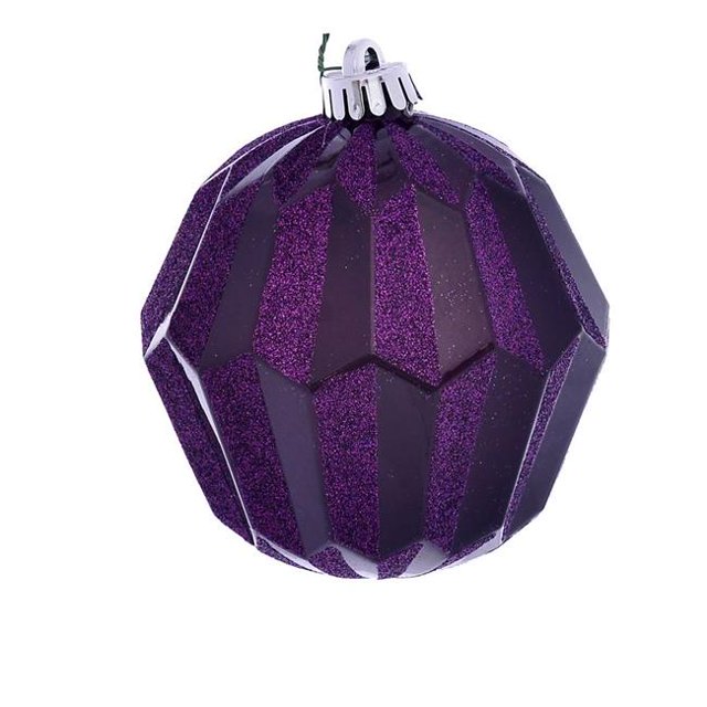 Vickerman MC190826D Boule Facettée Pailletée Prune 5 Po. - 3 par Sac