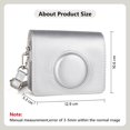 thumbnail image 3 of ORUYROP Case for Fuji Instax Mini EVO Instant Camera-PU Leather Mini EVO Protective Case in Lychee Texture Horizontal Style-with Adjustable Shoulder Strap-Silver, 3 of 7