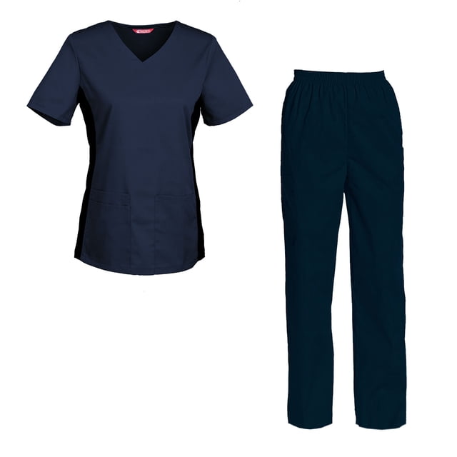 Women's Scrubs Set Scrub Top and Pants Scrubs Set