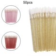 thumbnail image 1 of 50Pcs Professional Lip Brush Smooth Coverage Plastic Women Fashion Lip Gloss Wand Makeup Tool, 1 of 8