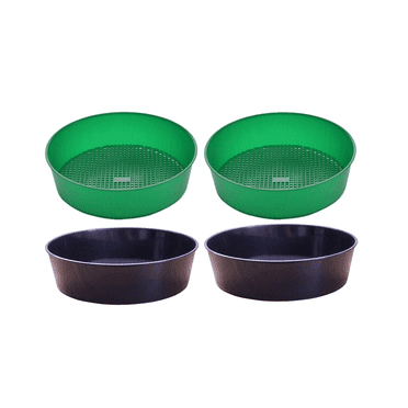 Garden Soil Sifter Garden Planter Filter Soil Sieve 4 Pack Rock Garden Sieve Sand Sieve Set Compost Sieve,2 x Black Soil Sieve 2 x Green Soil Sieve,Black&Green