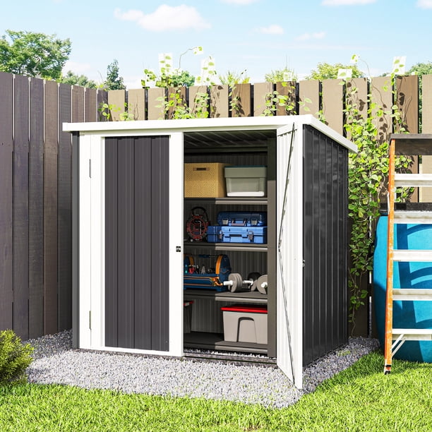 Outsunny 5' x 3' Metal Garden Storage Shed Tool House with Double
