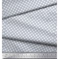 thumbnail image 2 of Soimoi White Velvet Fabric Square Geometric Print Fabric by the Yard 58 Inch Wide, 2 of 3