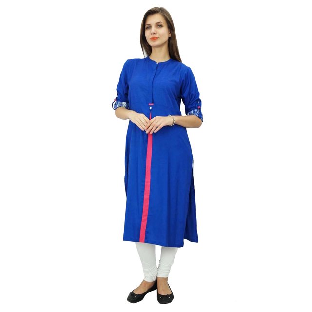 Bimba Tunique pour Femme à Manches 3/4 Longue Kurta Kurti Blouse Ethnique Indienne