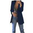 thumbnail image 2 of CEHVOM Women Autumn Winter Long Sleeve Office Coat Cardigans Suit Long Jacket, 2 of 6