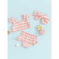 thumbnail image 3 of FOCUSNORM Toddler Girls Three Piece Swimsuits Fly Sleeve Bikini Set Beachwear Summer Bathing Suits, 3 of 9