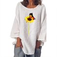 thumbnail image 3 of Pompotops T-shirt à Manches Longues pour Femme, Col Rond, Imprimé, Coupe Ample, Décontracté, Mode, Automne, 3 of 6