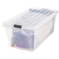 thumbnail image 2 of IRIS USA 91 Qt Stackable Plastic Storage Bins with Lids, 1 Pack - BPA-Free, See-Through Organizing Solution, Latches, Durable Nestable Containers, Secure Pull Handle, Ma, 2 of 5