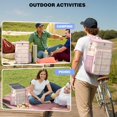 thumbnail image 2 of Colorful Abstract Geometric Cooler Backpack - 20L Insulated Leakproof Lunch Bag, Plaid Stripes, 2 of 3