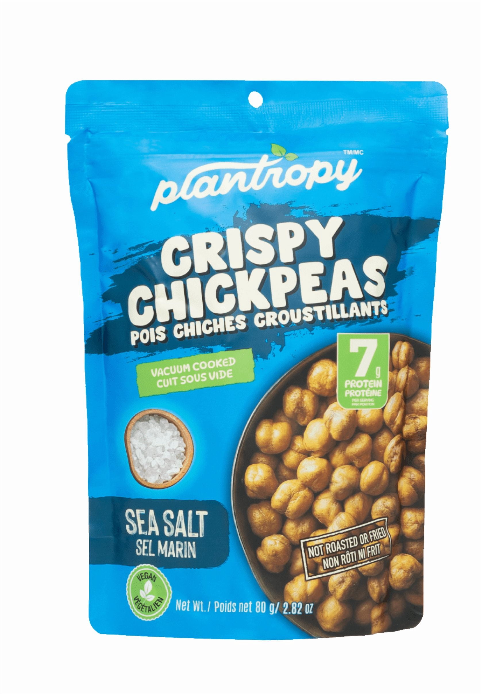 Plantropy Crispy Chickpeas Snacks - Sea Salt Flavor (12 Pack)