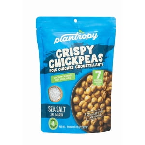 Plantropy Crispy Chickpeas Snacks - Sea Salt Flavor (12 Pack)