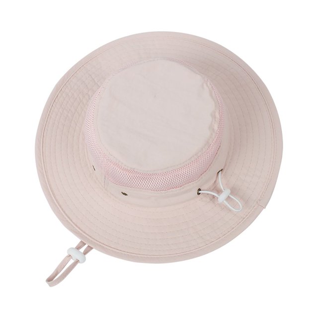 Bonnet de Pêcheur de Voyage en Polyester Patché de Maille de Couleur Unie pour Enfants