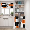 thumbnail image 2 of Orange Kitchen Curtains Black Grey Window Curtains Valance and Tier Set 36 Inch, White Modern Rod Pocket Short Tier Curtain for Bathroom, Abstract Art Small Cafe Curtains for Window Decor, 2 of 5