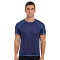 thumbnail image 1 of Raenseen Men's Rash Guard Swim Shirts Short Sleeve UPF 50+ Swimming Top Gym Workout Muscle Tee Tops Dark Blue 2XL, 1 of 6