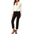 thumbnail image 2 of INSPIRE CHIC Blazer en Velours pour Femme, Col à Revers, Manches Longues, Boutonné, Veste de Tailleur pour le Travail, TG Ivoire Blanc, 2 of 8