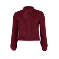 thumbnail image 4 of Veste Sherpa pour Femmes à Revers à Manches Longues Courte en Molleton Duveteux à Fermeture Éclair Vestes Manteau Hiver Chaud Uni Pelucheux Shaggy Vêtement d'Extérieur, 4 of 5