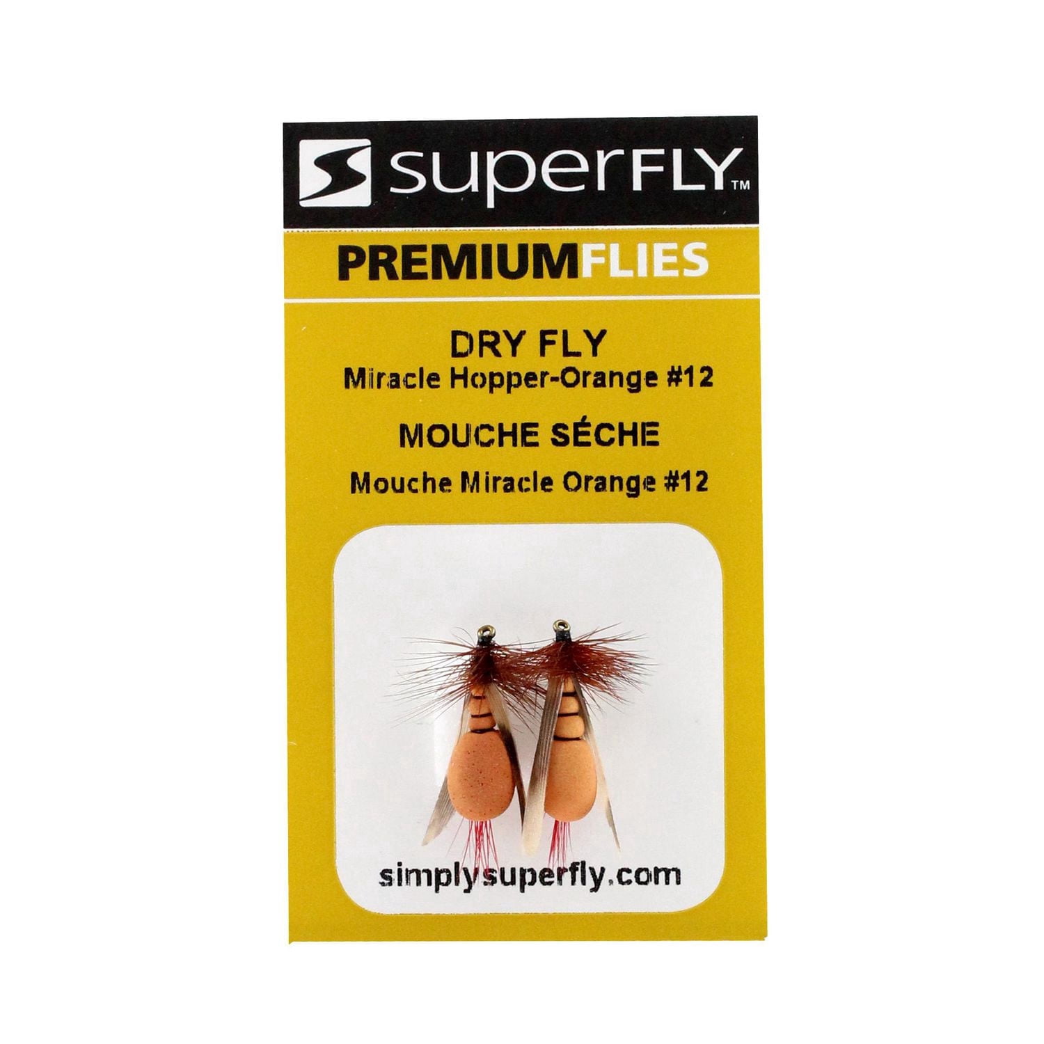 Superfly FLY1501-12P Dry Fly Miracle Hopper Orange #12