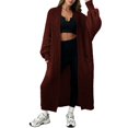 thumbnail image 1 of Comdrip Long Cardigans for Women! Long Cardigans for Women Open Front Cable Knit Cardigan Open Front Oversized Draped Sweater Outerwear Fall Cardigans for Women Coffee XL, 1 of 4