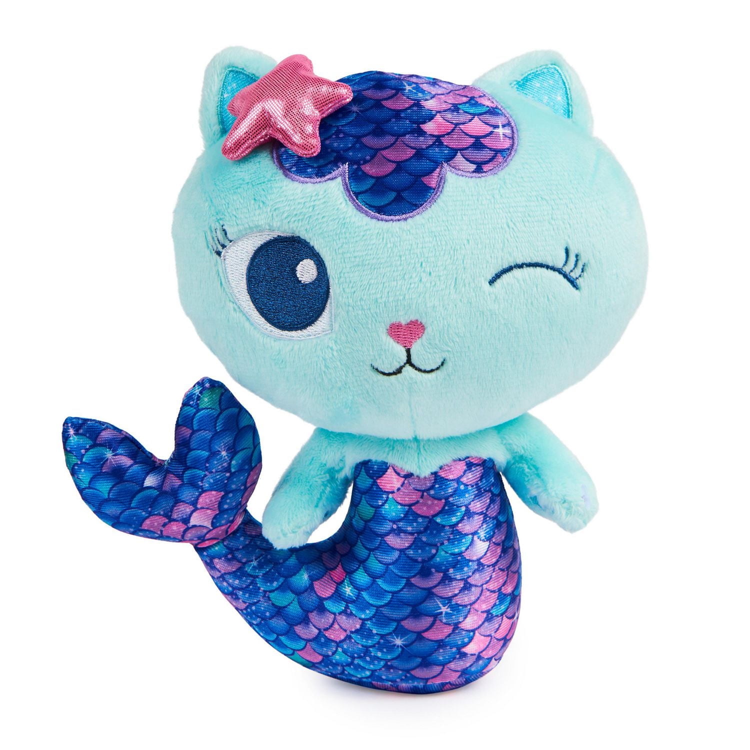 Gabby’s Dollhouse, 8-inch MerCat Purr-ific Plush Toy, Stuffed Animal Kids Toys for Ages 3 and up