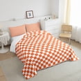 thumbnail image 4 of Erosebridal Plaid Buffalo Bedding Toddler Comforter Set, Orange Checkered Down Comforter, Rectangle Room Decor, 2 Pieces, 4 of 8