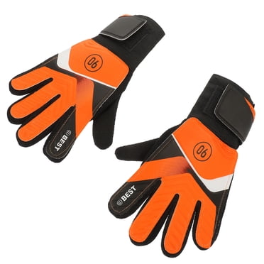 SHOWERORO 1Pair Football Goalkeeper Glove with Flexible Back and Wear Resistant PU Latex Palm Orange