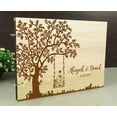 thumbnail image 2 of Personalized Wedding Tree Guest Book Wood Engraved Custom Bride And Groom Name Scrapbook Gift, 2 of 2