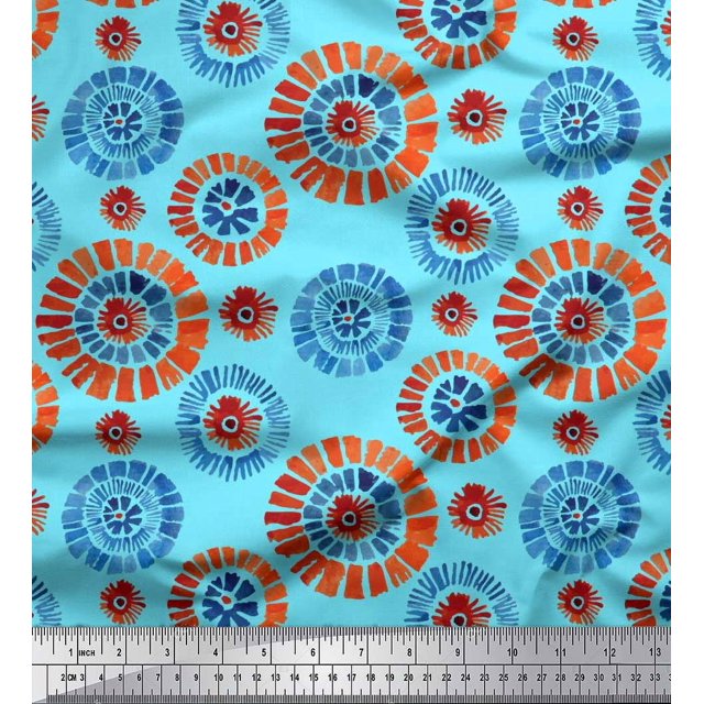 Soimoi Cotton Poplin Fabric Brush Stroke Abstract Decor Fabric Printed Yard 42 Inch Wide