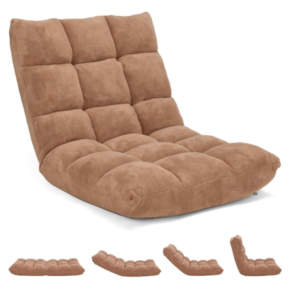 Giantex Adjustable Floor Gaming Sofa Chair, Padded Sleeper Bed, Adults Couch Recliner, Armless Meditation Chair w/Back Support