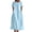 Light Blue, variant on LOVZFMLL Women's Summer Fashion Solid Color Round Neck Short Sleeve Linen Dress Orange M