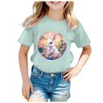 thumbnail image 4 of WEAIXIMIUNG T-Shirt Imprimé à Manches Courtes pour Filles de Pâques, Haut Décontracté 130, 4 of 4