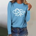 thumbnail image 2 of Pisexur Hauts pour Femmes Mode d'Automne T-Shirt à Imprimé Graphique Cœur Col Rond Manches Longues Chemises pour Femmes Chic Décontracté Hauts de Sortie Confort Polyvalent Blouses Légères, 2 of 5