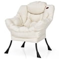 thumbnail image 1 of Costway Modern Polyester Fabric Lazy Chair Single Sofa Chair w/Side Pocket Beige, 1 of 10