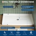 thumbnail image 2 of 60"x32" Shower Pan with Center Drain – Anti-Slip Acrylic/PVC Shower Base, Easy Install with ABS Drain Kit & Steel Cap, White, 2 of 8