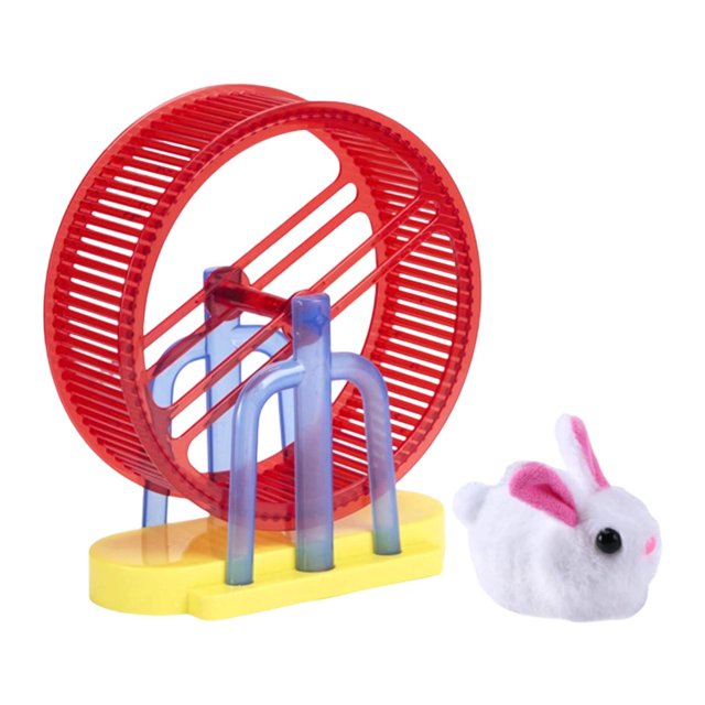 HILABEE Electric Simulation Plush Toy Accessories Fun Kids Pet Toy with Wheel Runner Simulated Bunny