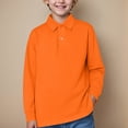 thumbnail image 2 of WUANDIXFA Chemise Fille Manches Longues Chemise Garçon Manches Longues T-Shirt Coton pour Enfants École Chemise à Col pour Filles Robe de Base Orange, 5-6 Ans, 2 of 5