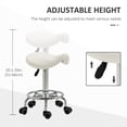 thumbnail image 4 of HOMCOM Tabouret Selle Réglable à Roulettes Chaise de Salon pour Massage Spa Blanc, 4 of 10