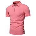 thumbnail image 4 of xiaxaixu Men's Collared Tops Golf Shirts Casual Short Sleeve Quarter Zip Solid Color Slim Fit T-Shirts, 4 of 6