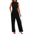thumbnail image 1 of YTDSCS Womens Sleeveless Jumpsuits Summer One Piece Wide-Leg Pants Women's Solid Color Rompers with Pocket S-2XL, 1 of 7