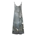 thumbnail image 4 of Ovzne Robes Grande Taille pour Femmes Courbées Robe d'Été pour Femmes Imprimé Sans Manches Col Rond Robe Longue Décontractée Robe de Vacances Imprimée Liquidation, 4 of 5