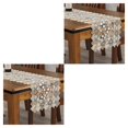 thumbnail image 2 of relayinert Comfortable Crochet Lace Table Runner For Easy Care Wedding Easy Wash Fitting light coffee 40*200cm 2Set, 2 of 6