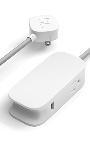 Bluelounge Portiko White - 6-foot extension cord with two 100V outlets and two USB ports