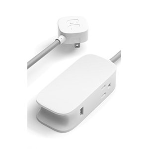 Bluelounge Portiko blanc - 6-foot cordon d'extension avec deux 100V et deux USB ports