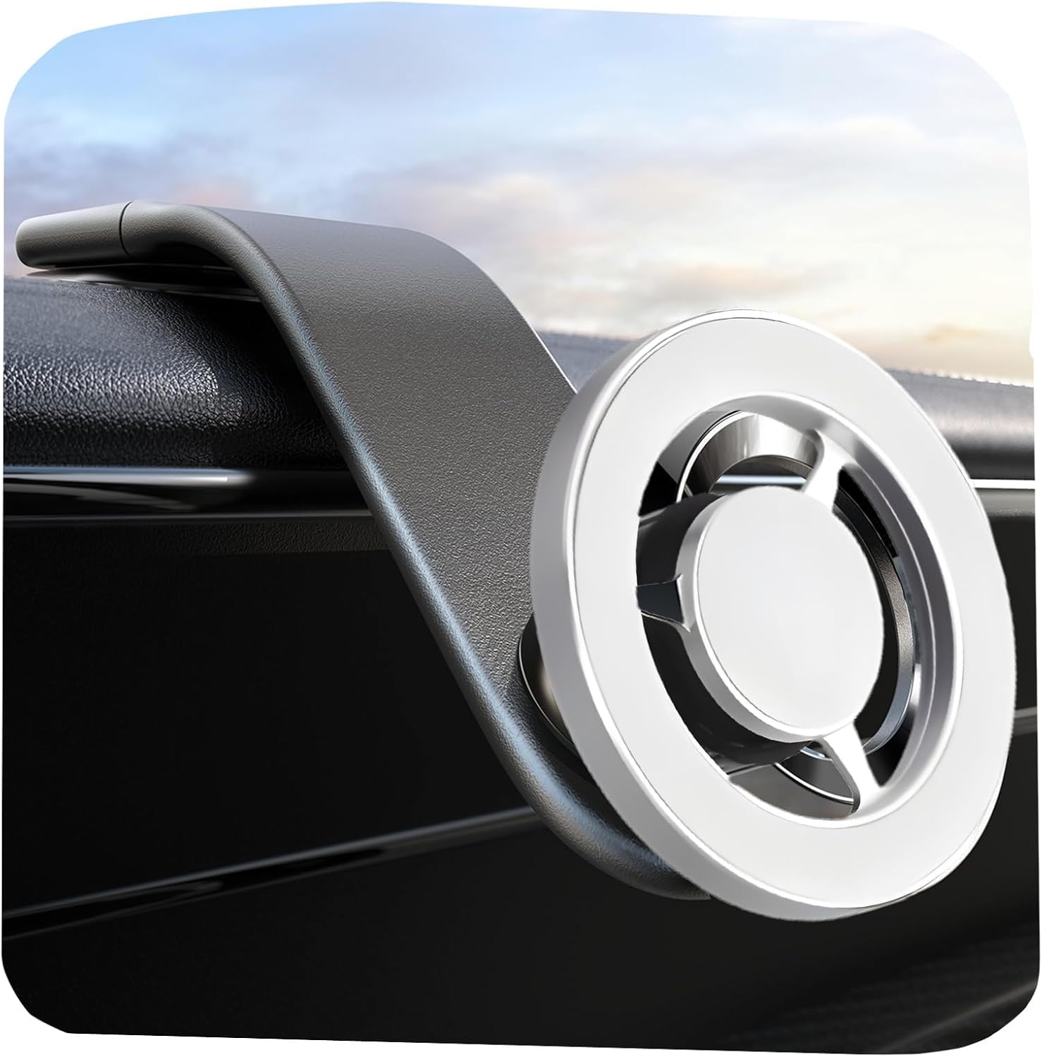 Magnetic Car Mount Dashboard, Magnetic Phone Holder for Car, Compatible with iPhone 15, 14, 13, 12 Pro Plus Max Mini, Bendable Magnet Car Phone Holder Mount for Dashboard, Windshield
